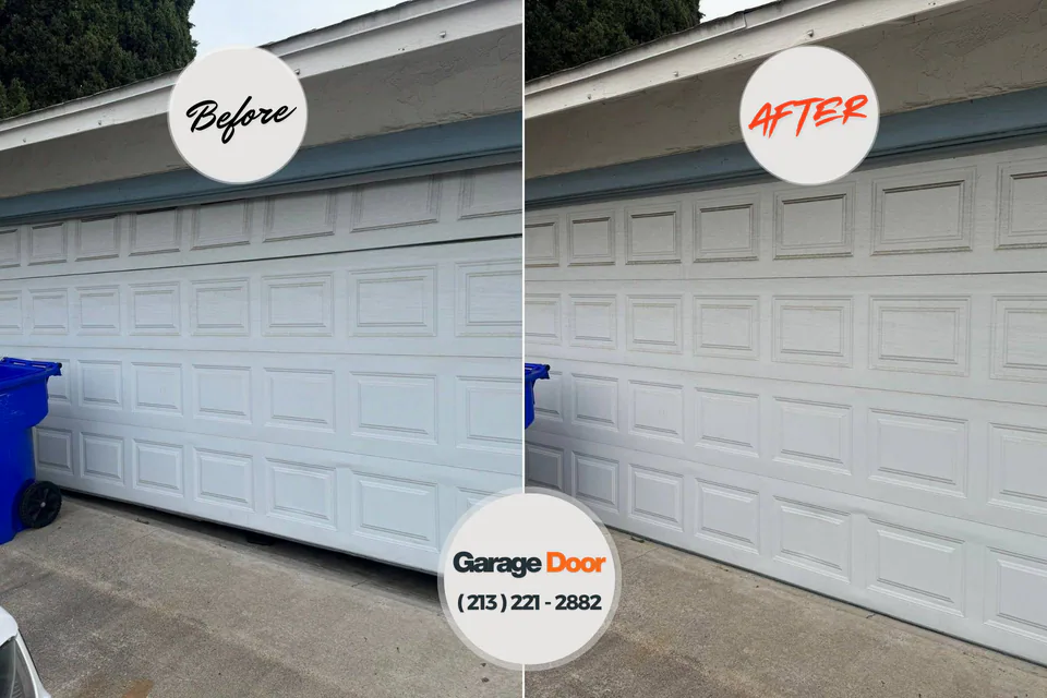 Before and after: garage door repair Carolina, RI